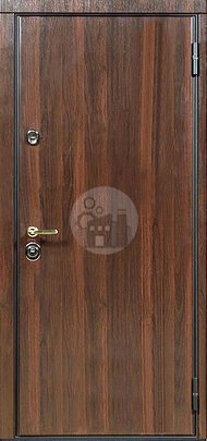 Наружная дверь с трёхконтурным уплотнителем, отделка ламинат-ДВ-1046