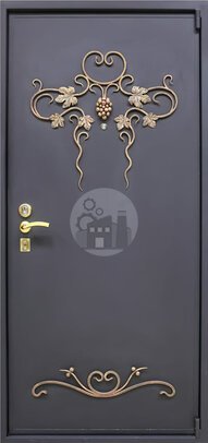 антивандальная дверь с ковкой, отделка порошок и мдф-ДВ-1798